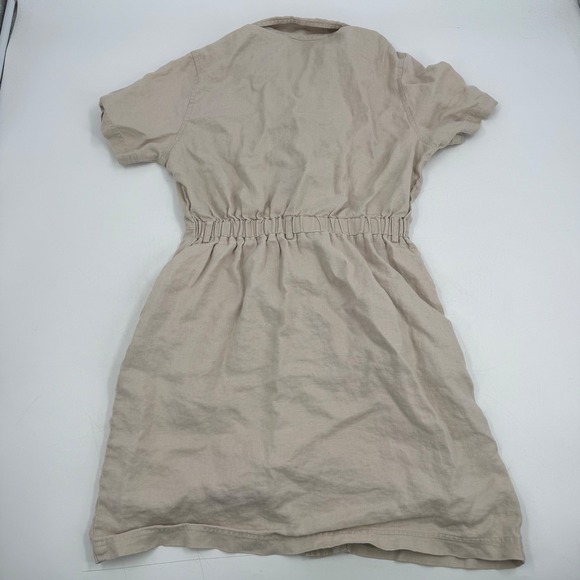 Eddie Bauer Womens Petite Button Up Utility Dress Linen Blend Tan Size Small - Picture 8 of 12